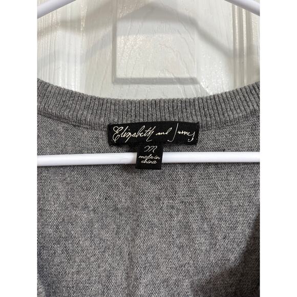 Elizabeth and James Gray Wool Angora Cashmere Silk Blend Cardigan Medium - Picture 7 of 9